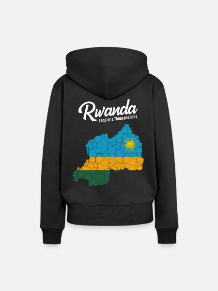 Ruanda - Frauen Premium Bio Hoodie - Schwarz