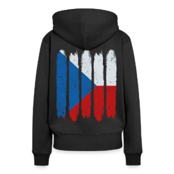 République Tchèque - Sweat à capuche Premium bio Femme - noir - Dos - Julia (174cm)