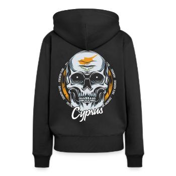 Chypre - Sweat à capuche Premium bio Femme - noir - Dos - Julia (174cm)