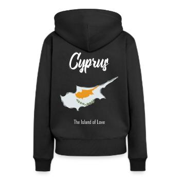 Chypre - Sweat à capuche Premium bio Femme - noir - Dos - Julia (174cm)
