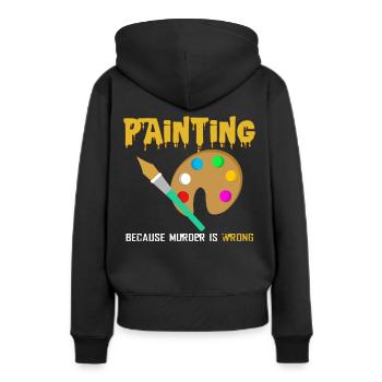 peinture - Sweat à capuche Premium bio Femme - noir - Dos - Julia (174cm)