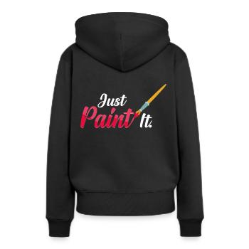 peinture - Sweat à capuche Premium bio Femme - noir - Dos - Julia (174cm)