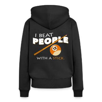 Billard - Frauen Premium Bio Hoodie - Schwarz - Hinten - Julia (174cm)