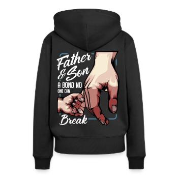 Vater und Sohn - Frauen Premium Bio Hoodie - Schwarz - Hinten - Julia (174cm)
