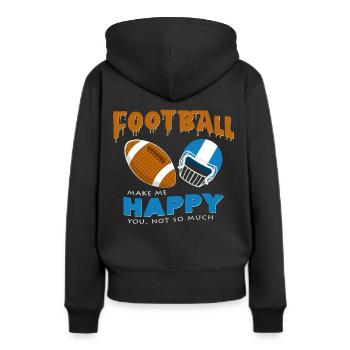 Football américain - Sweat à capuche Premium bio Femme - noir - Dos - Julia (174cm)