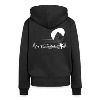 Gleitschirmfliegen - Frauen Premium Bio Hoodie - Schwarz - Hinten - Julia (174cm)