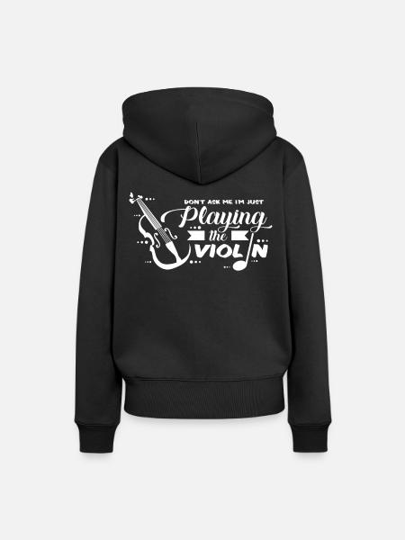 Geige - Frauen Premium Bio Hoodie - Schwarz