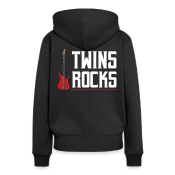 Zwillinge - Frauen Premium Bio Hoodie - Schwarz - Hinten - Julia (174cm)
