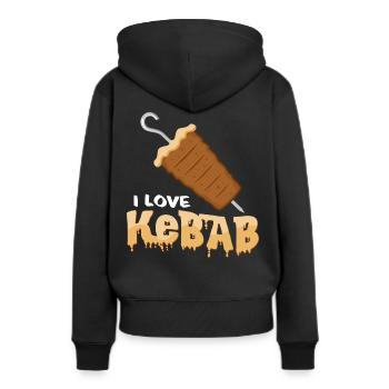 kebab - Sweat à capuche Premium bio Femme - noir - Dos - Julia (174cm)