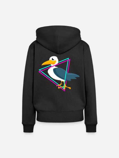 Möwen - Frauen Premium Bio Hoodie - Schwarz
