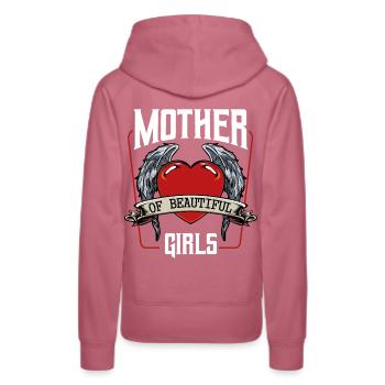 Mutter und Tochter - Frauen Premium Bio Hoodie - Malve - Hinten - Isabella (175cm)