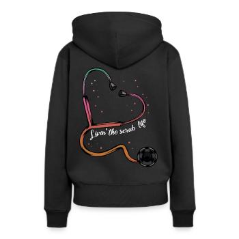 Stéthoscope cool stéthoscope cadeau cadeau - Sweat à capuche Premium bio Femme - noir - Dos - Julia (174cm)