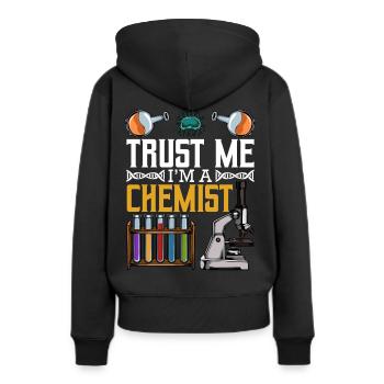 chimiste - Sweat à capuche Premium bio Femme - noir - Dos - Julia (174cm)
