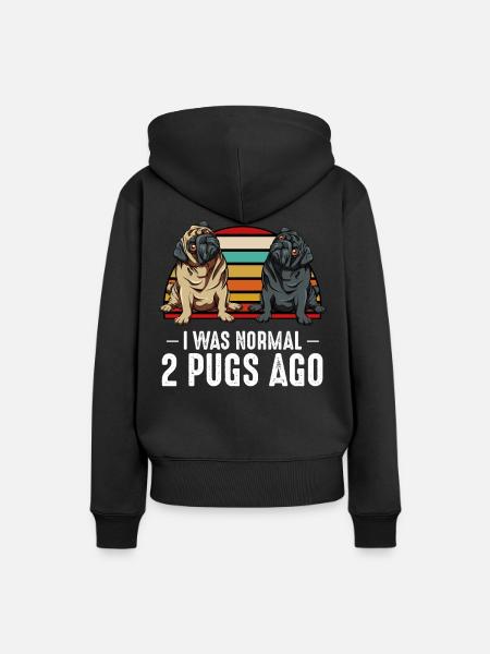 Mops - Frauen Premium Bio Hoodie - Schwarz