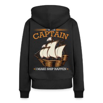 navigation à voile - Sweat à capuche Premium bio Femme - noir - Dos - Julia (174cm)