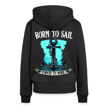 navigation à voile - Sweat à capuche Premium bio Femme - noir - Dos - Julia (174cm)