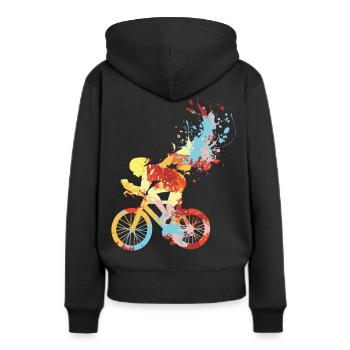 Vélo de route - Sweat à capuche Premium bio Femme - noir - Dos - Julia (174cm)