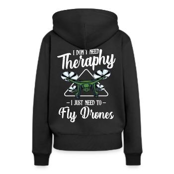drones - Sweat à capuche Premium bio Femme - noir - Dos - Julia (174cm)