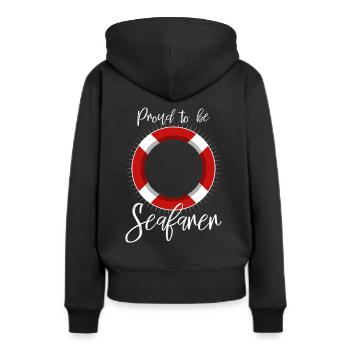 navigation à voile - Sweat à capuche Premium bio Femme - noir - Dos - Julia (174cm)