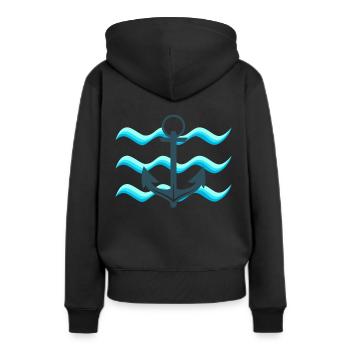 navigation à voile - Sweat à capuche Premium bio Femme - noir - Dos - Julia (174cm)