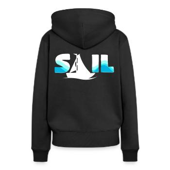 navigation à voile - Sweat à capuche Premium bio Femme - noir - Dos - Julia (174cm)