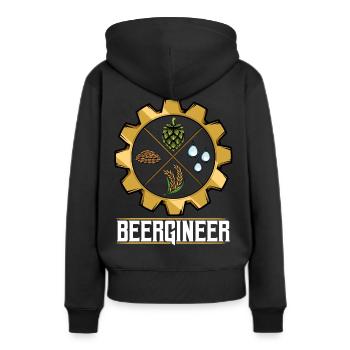 Brasser de la bière - Sweat à capuche Premium bio Femme - noir - Dos - Julia (174cm)