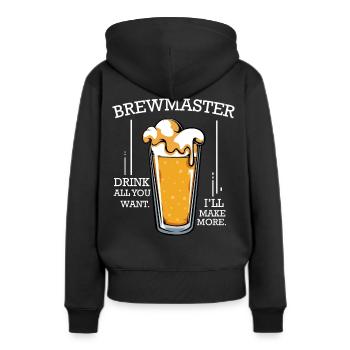 Brasser de la bière - Sweat à capuche Premium bio Femme - noir - Dos - Julia (174cm)