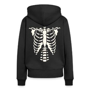 VOICI MON COSTUME DE SQUELETTE, HALLOWEEN - Sweat à capuche Premium bio Femme - noir - Dos - Julia (174cm)