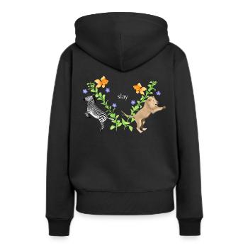 Töten - Frauen Premium Bio Hoodie - Schwarz - Hinten - Julia (174cm)