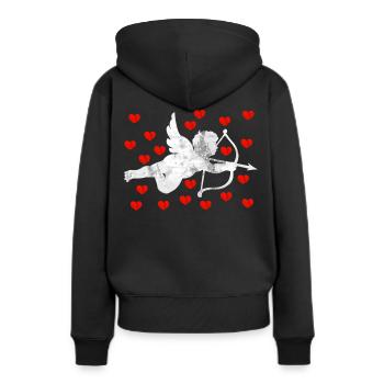 Ange cupidon - Sweat à capuche Premium bio Femme - noir - Dos - Julia (174cm)