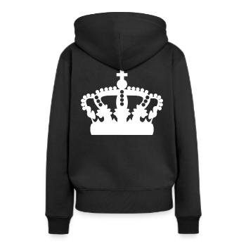 Krone - Frauen Premium Bio Hoodie - Schwarz - Hinten - Julia (174cm)