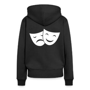 masques - Sweat à capuche Premium bio Femme - noir - Dos - Julia (174cm)