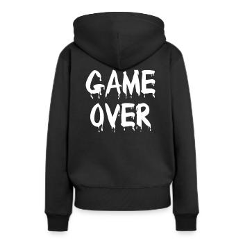 Game Over - Sweat à capuche Premium bio Femme - noir - Dos - Julia (174cm)