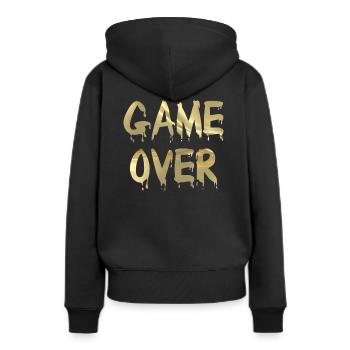 Game Over - Sweat à capuche Premium bio Femme - noir - Dos - Julia (174cm)