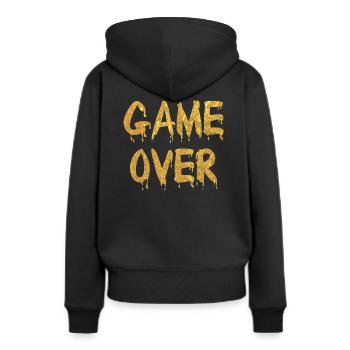 Game Over - Sweat à capuche Premium bio Femme - noir - Dos - Julia (174cm)