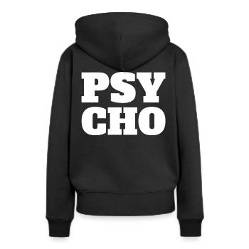 Psycho - Sweat à capuche Premium bio Femme - noir - Dos - Julia (174cm)