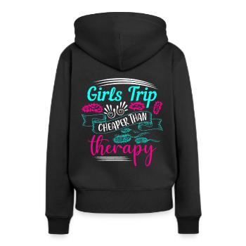 Girls Trip Therapie - Frauen Premium Bio Hoodie - Schwarz - Hinten - Julia (174cm)
