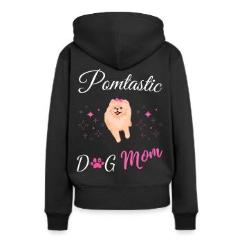 Poméranie Spitz Zwergspitz Chiens Mama Pom Chien - Sweat à capuche Premium bio Femme - noir - Dos - Julia (174cm)