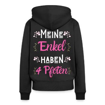 hunde oma sprüche hund besitzer enkelkinder enkel - Frauen Premium Bio Hoodie - Schwarz - Hinten - Julia (174cm)