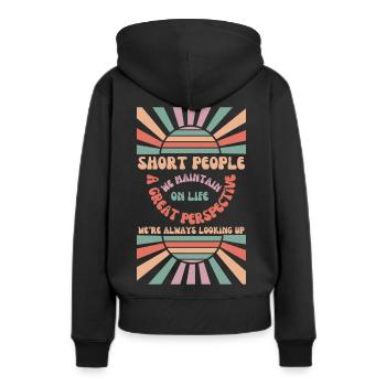 Petites personnes - Sweat à capuche Premium bio Femme - noir - Dos - Julia (174cm)