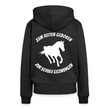Pour monter à cheval forcé école - Sweat à capuche Premium bio Femme - noir - Dos - Julia (174cm)