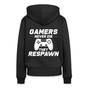 Gaming - Sweat à capuche Premium bio Femme - noir - Dos - Julia (174cm)