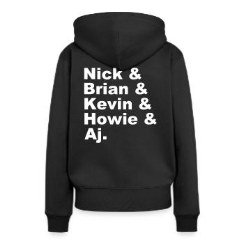 Backstreet - Trough My Heart - Nick, Brian, Aj - Frauen Premium Bio Hoodie - Schwarz - Hinten - Julia (174cm)