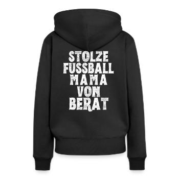 Stolze Fussball Mama von Berat - Frauen Premium Bio Hoodie - Schwarz - Hinten - Julia (174cm)