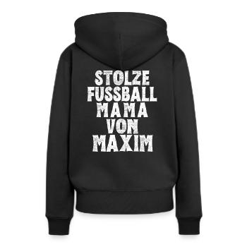 Stolze Fussball Mama von Maxim - Frauen Premium Bio Hoodie - Schwarz - Hinten - Julia (174cm)