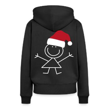 Bonhomme allumette Noël - Sweat à capuche Premium bio Femme - noir - Dos - Julia (174cm)