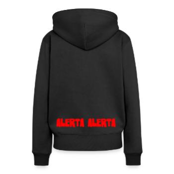 ALERTA ALERTA ANTIFA Schlachtruf BRD - Frauen Premium Bio Hoodie - Schwarz - Hinten - Julia (174cm)