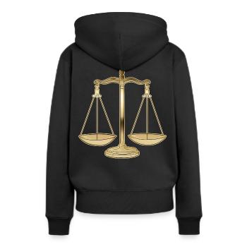 Balance Balance - Sweat à capuche Premium bio Femme - noir - Dos - Julia (174cm)