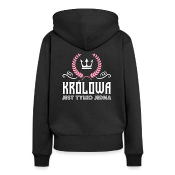 Lustige polnische Tshirts Fajna Babeczka - Frauen Premium Bio Hoodie - Schwarz - Hinten - Julia (174cm)