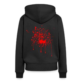 Taches de sang - Sweat à capuche Premium bio Femme - noir - Dos - Julia (174cm)